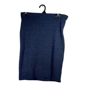 SHEIN Knit Bodycon Skirt Heathered Navy Blue Pull On Elastic Waist Size M